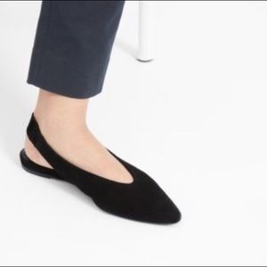 Everlane Black Suede Slingback flats